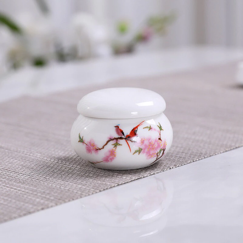 Lọ chiết mỹ phẩm in hoa, lọ đựng mỹ phẩm chất liệu gốm sứ (10g)