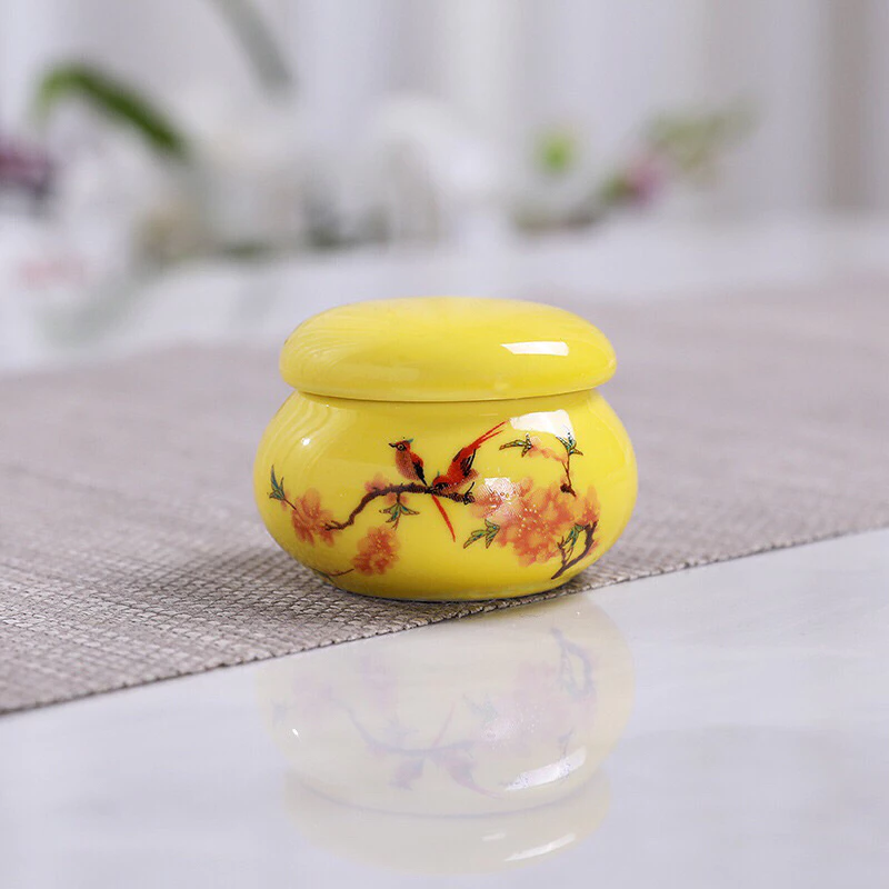 Lọ chiết mỹ phẩm in hoa, lọ đựng mỹ phẩm chất liệu gốm sứ (10g)