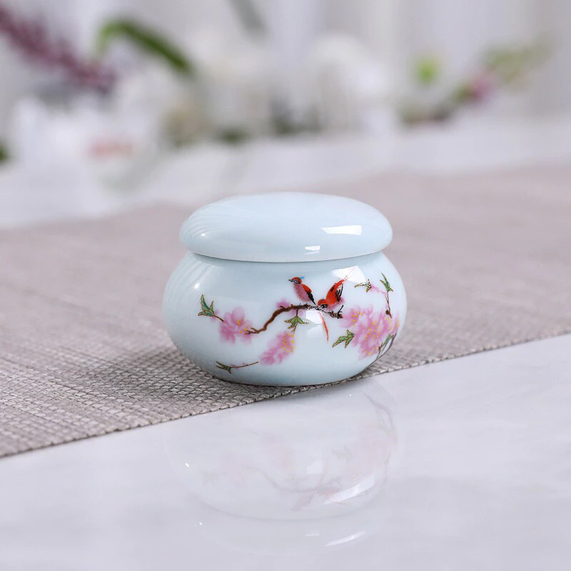 Lọ chiết mỹ phẩm in hoa, lọ đựng mỹ phẩm chất liệu gốm sứ (10g)
