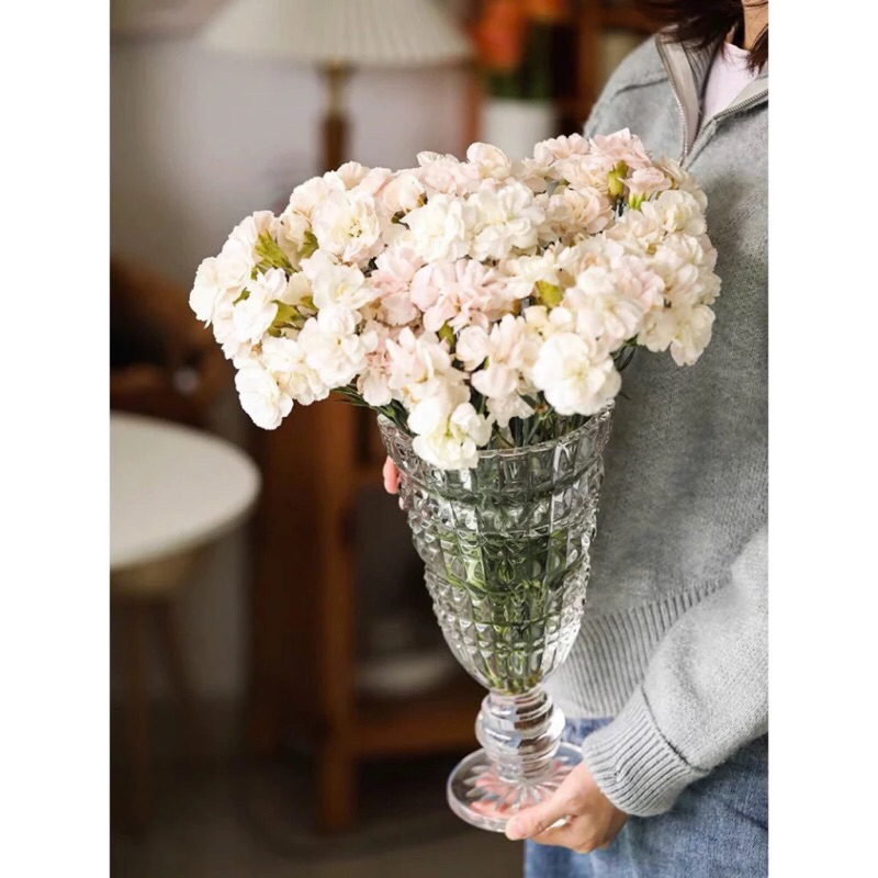 Lọ hoa thủy tinh, Ly thuỷ tinh cắm hoa đa tầng sang trọng, tinh tế (cao 30cm)