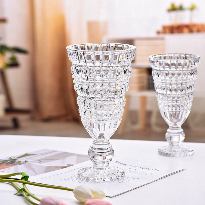 Lọ hoa thủy tinh, Ly thuỷ tinh cắm hoa đa tầng sang trọng, tinh tế (cao 30cm)