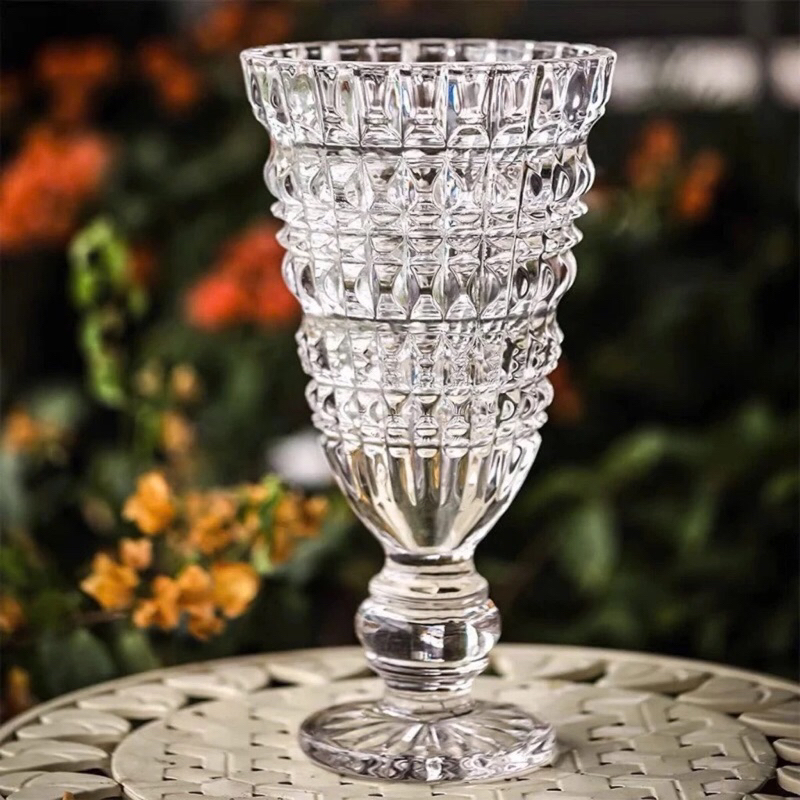 Lọ hoa thủy tinh, Ly thuỷ tinh cắm hoa đa tầng sang trọng, tinh tế (cao 30cm)