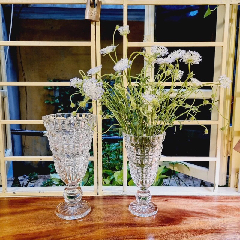Lọ hoa thủy tinh, Ly thuỷ tinh cắm hoa đa tầng sang trọng, tinh tế (cao 30cm)