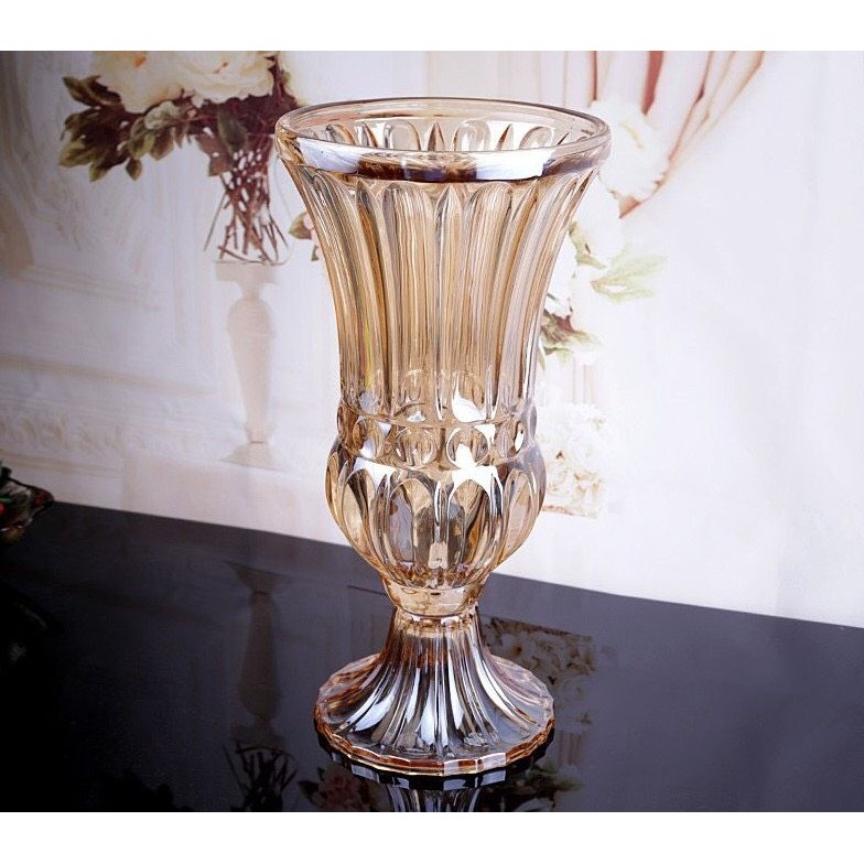 Lọ hoa thuỷ tinh, ly thuỷ tinh cắm hoa phong cách Pháp sang trọng (cao 30cm, loại dày)