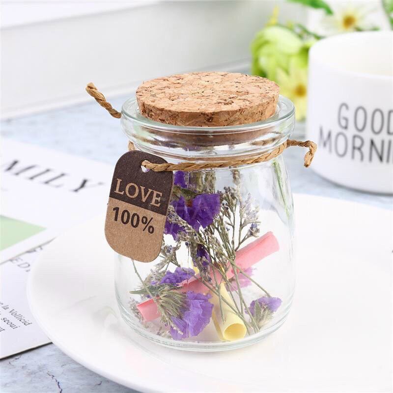 Lọ thuỷ tinh, Hũ thuỷ tinh nắp gỗ, đựng sữa chua, pudding, decor trang trí (dáng cao, 100ml)