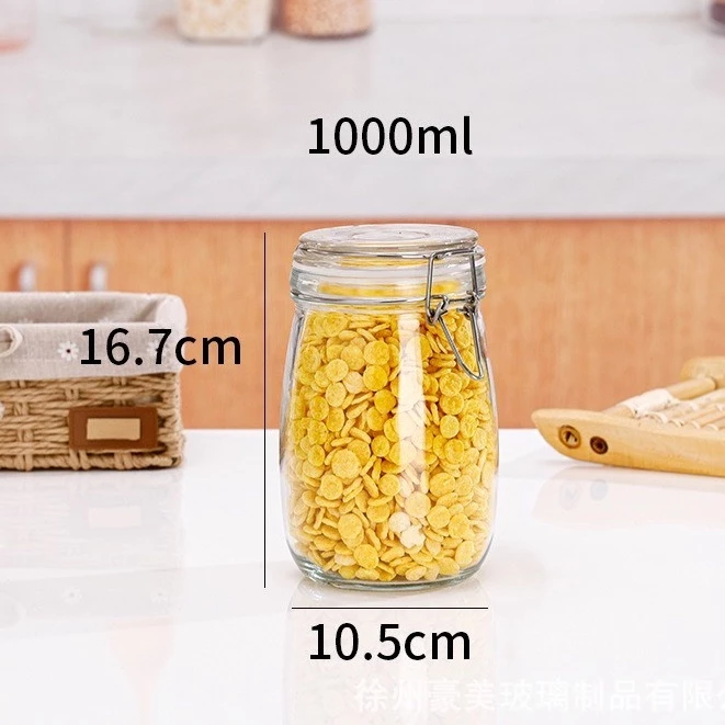 Lọ thủy tinh nắp kẹp inox 500ml - 750ml - 1L- 2L, Hũ thủy tinh nắp cài kín đựng mật ong, đồ khô, ngâm chanh