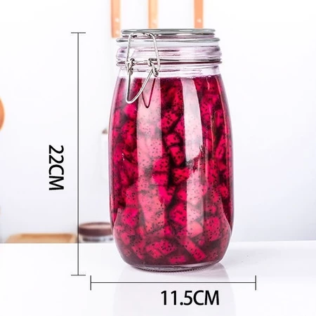 Lọ thủy tinh nắp kẹp inox 500ml - 750ml - 1L- 2L, Hũ thủy tinh nắp cài kín đựng mật ong, đồ khô, ngâm chanh