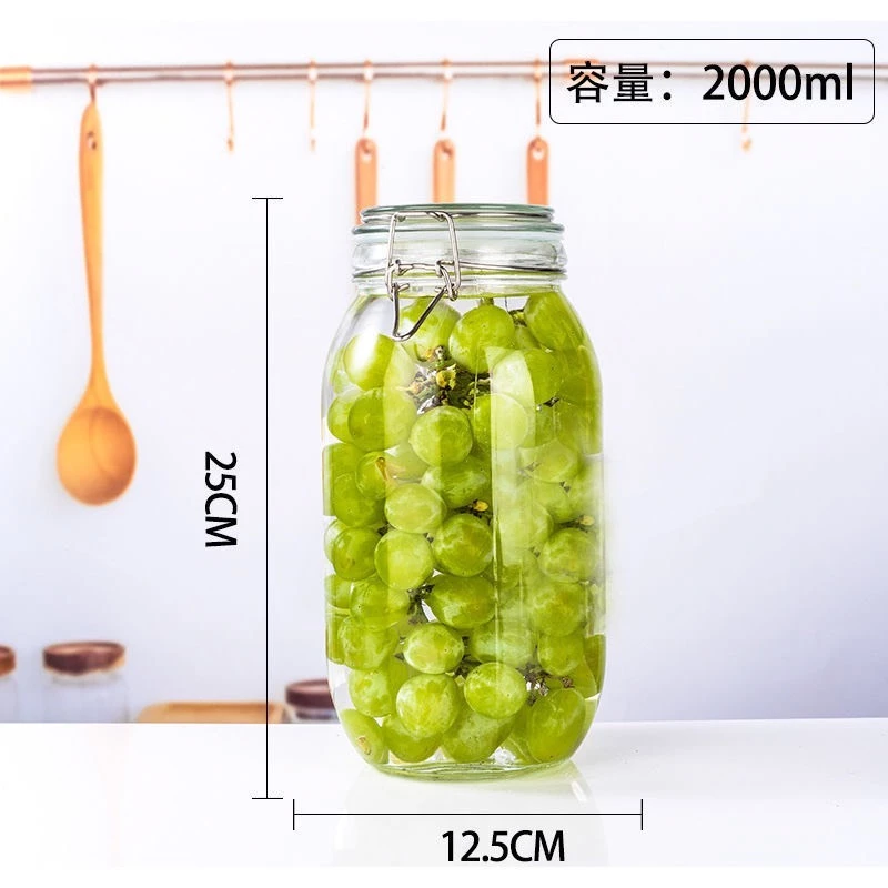 Lọ thủy tinh nắp kẹp inox 500ml - 750ml - 1L- 2L, Hũ thủy tinh nắp cài kín đựng mật ong, đồ khô, ngâm chanh