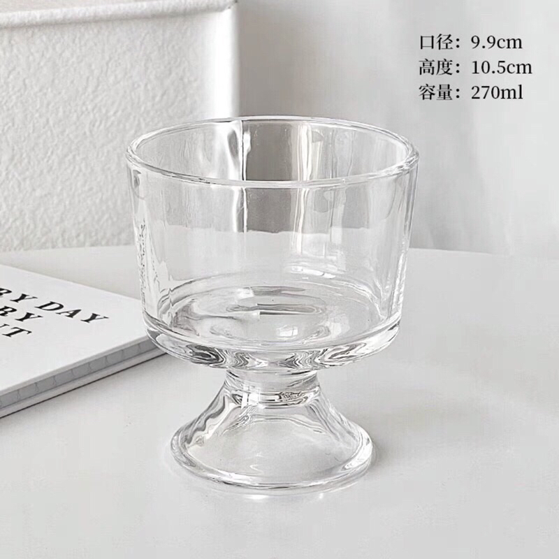 Ly Kem trơn thuỷ tinh Siêu Dày, Chuyên Dùng Để Đựng Kem, Decor Quán Siêu Đẹp, Dung Tích 220ml