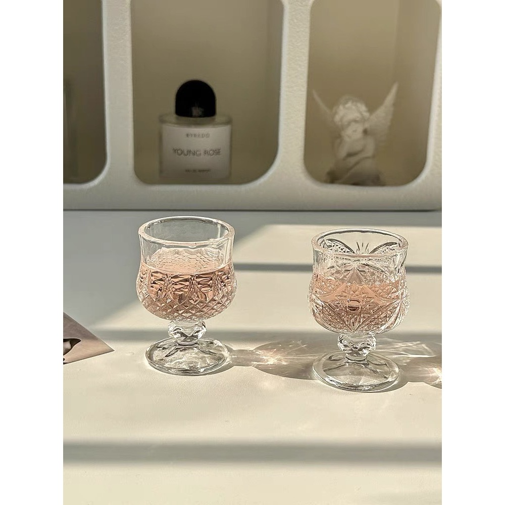 Ly Thuỷ Tinh Pha Lê hoạ tiết dung tích 50ml (dáng lùn)