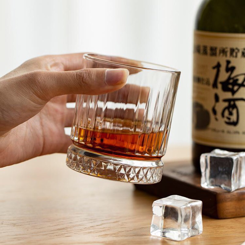 Ly Thủy Tinh Uống Whisky, Cốc Thủy Tinh Uống Ruou Đẹp, Ly Rock Sang Trọng Phong Cách Châu Âu - 300ML