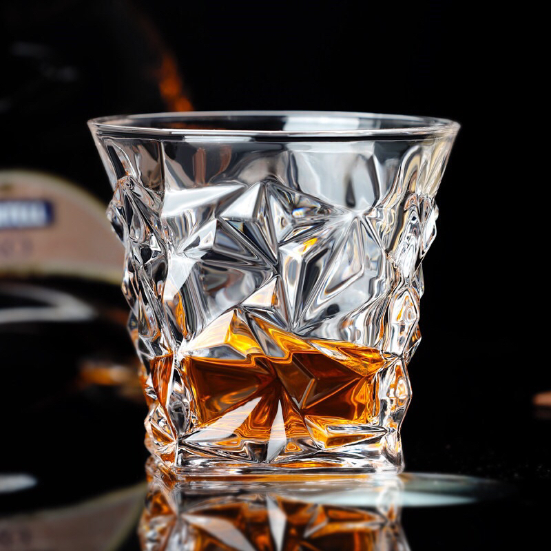 Ly Thủy Tinh Uống Whisky, Cốc Thủy Tinh Uống Ruou Đẹp, Ly Rock Sang Trọng Phong Cách Châu Âu - 300ML