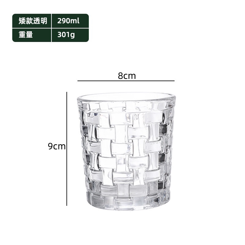 Ly Thủy Tinh Uống Whisky, Cốc Thủy Tinh Uống Ruou Đẹp, Ly Rock Sang Trọng Phong Cách Châu Âu - 300ML