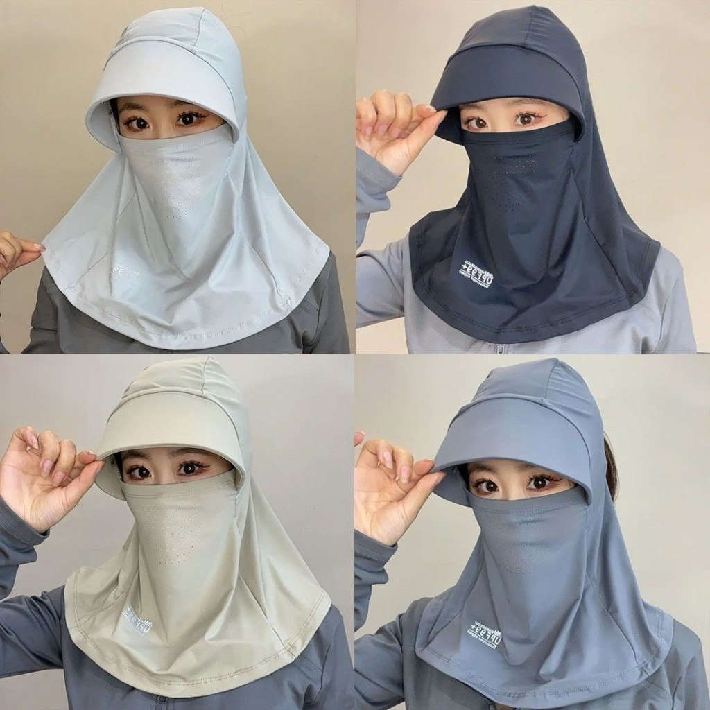 Mũ Chống Nắng, Nón Trùm Đầu Che Nắng Vải Lụa Băng Lạnh Thoáng Khí, Mũ Có Vành Bảo Vệ Toàn Diện Mẫu Mới 2025