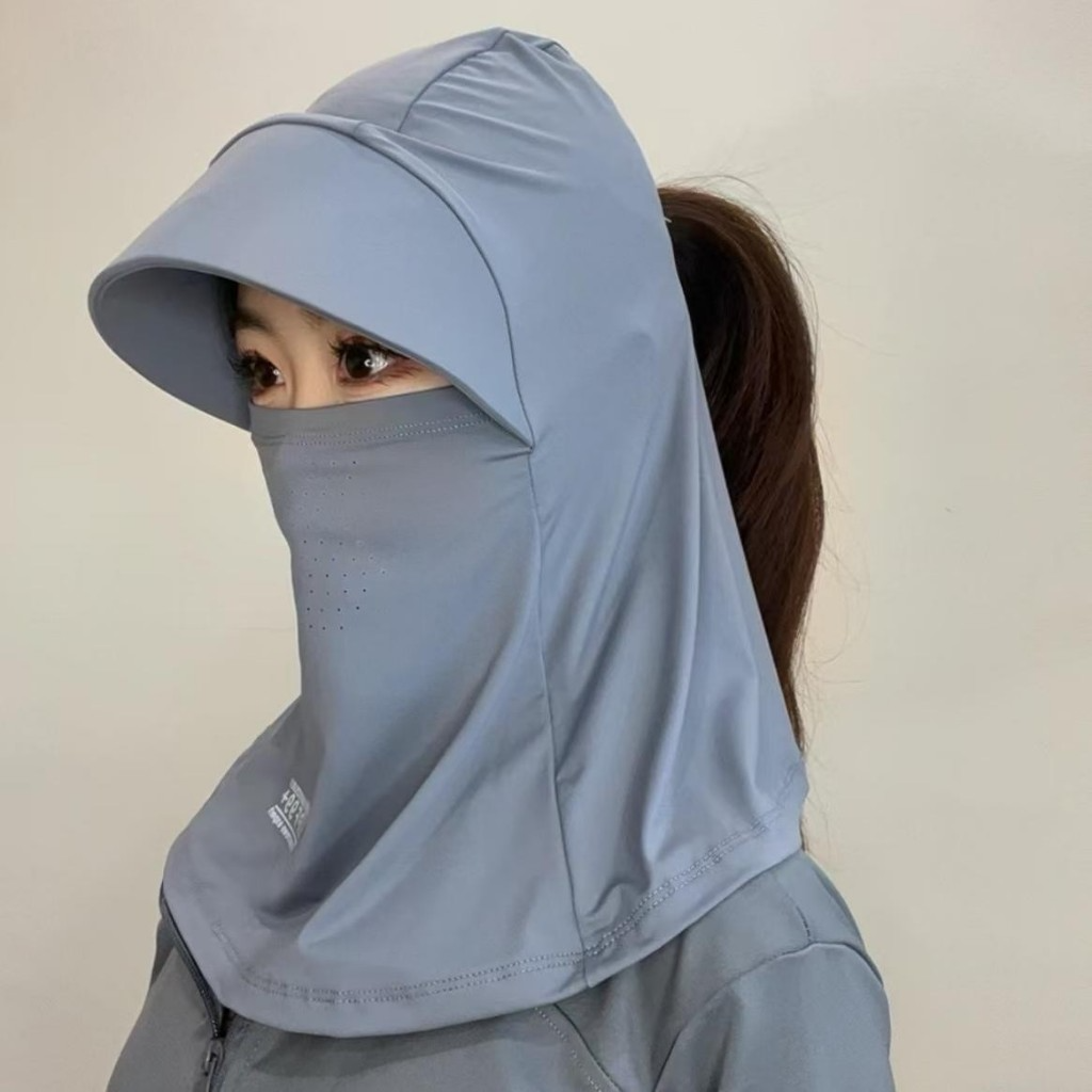 Mũ Chống Nắng, Nón Trùm Đầu Che Nắng Vải Lụa Băng Lạnh Thoáng Khí, Mũ Có Vành Bảo Vệ Toàn Diện Mẫu Mới 2025