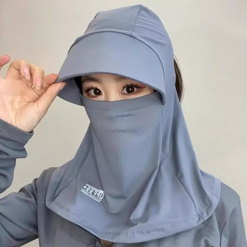 Mũ Chống Nắng, Nón Trùm Đầu Che Nắng Vải Lụa Băng Lạnh Thoáng Khí, Mũ Có Vành Bảo Vệ Toàn Diện Mẫu Mới 2025