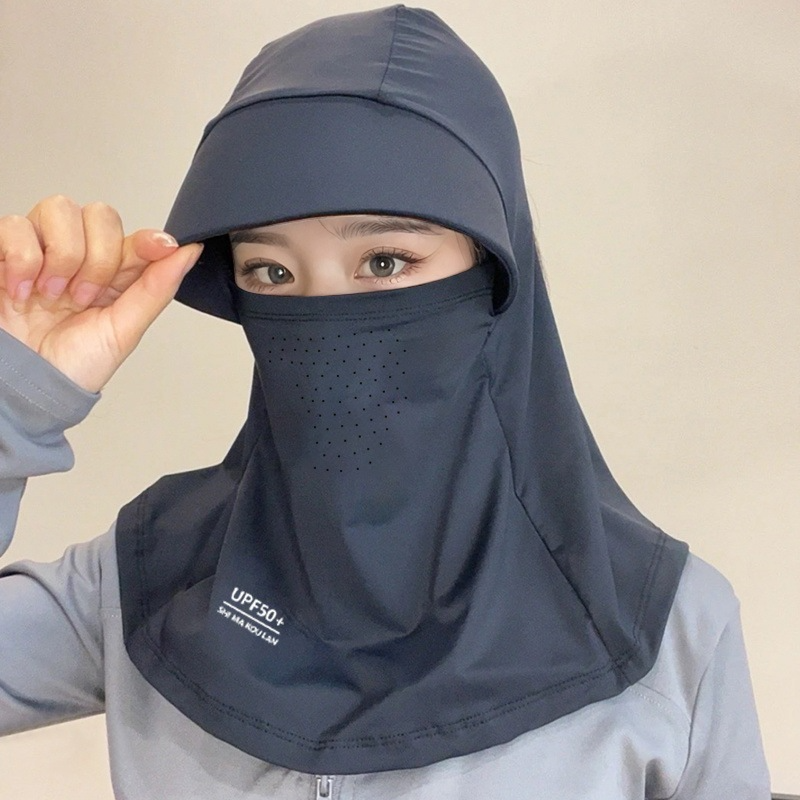 Mũ Chống Nắng, Nón Trùm Đầu Che Nắng Vải Lụa Băng Lạnh Thoáng Khí, Mũ Có Vành Bảo Vệ Toàn Diện Mẫu Mới 2025