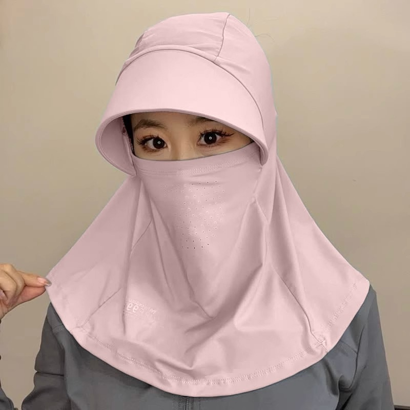 Mũ Chống Nắng, Nón Trùm Đầu Che Nắng Vải Lụa Băng Lạnh Thoáng Khí, Mũ Có Vành Bảo Vệ Toàn Diện Mẫu Mới 2025