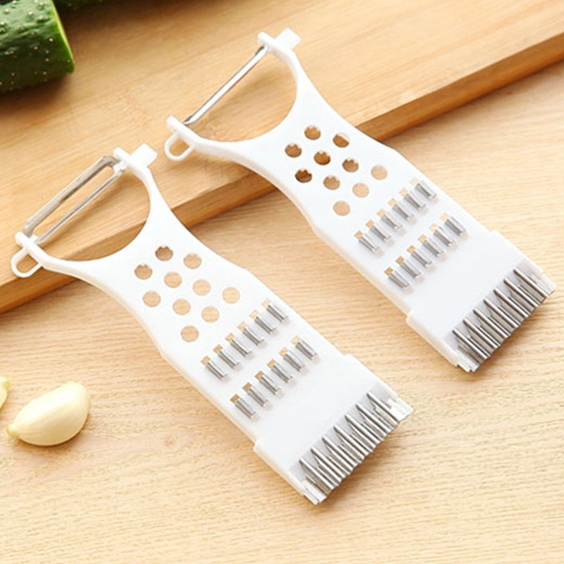 Nạo Gọt Tạo Hình Rau Củ Quả Đa Năng, Dụng Cụ Gọt Rau Củ Quả Lưỡi Inox 2 Đầu Đa Năng