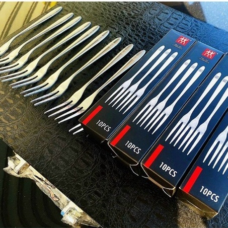 Set 10 Dĩa Ăn Hoa Quả Trái Cây, Dĩa inox cao cấp dùng cho nhà bếp - Set 10 Dĩa Hộp Đen