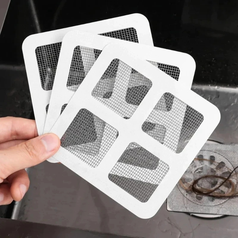 Set 5 Lưới Lọc Rác Tự Dính Chống Tắc Nghẽn Cống Thoát Nước Tiện Dụng 10x10cm