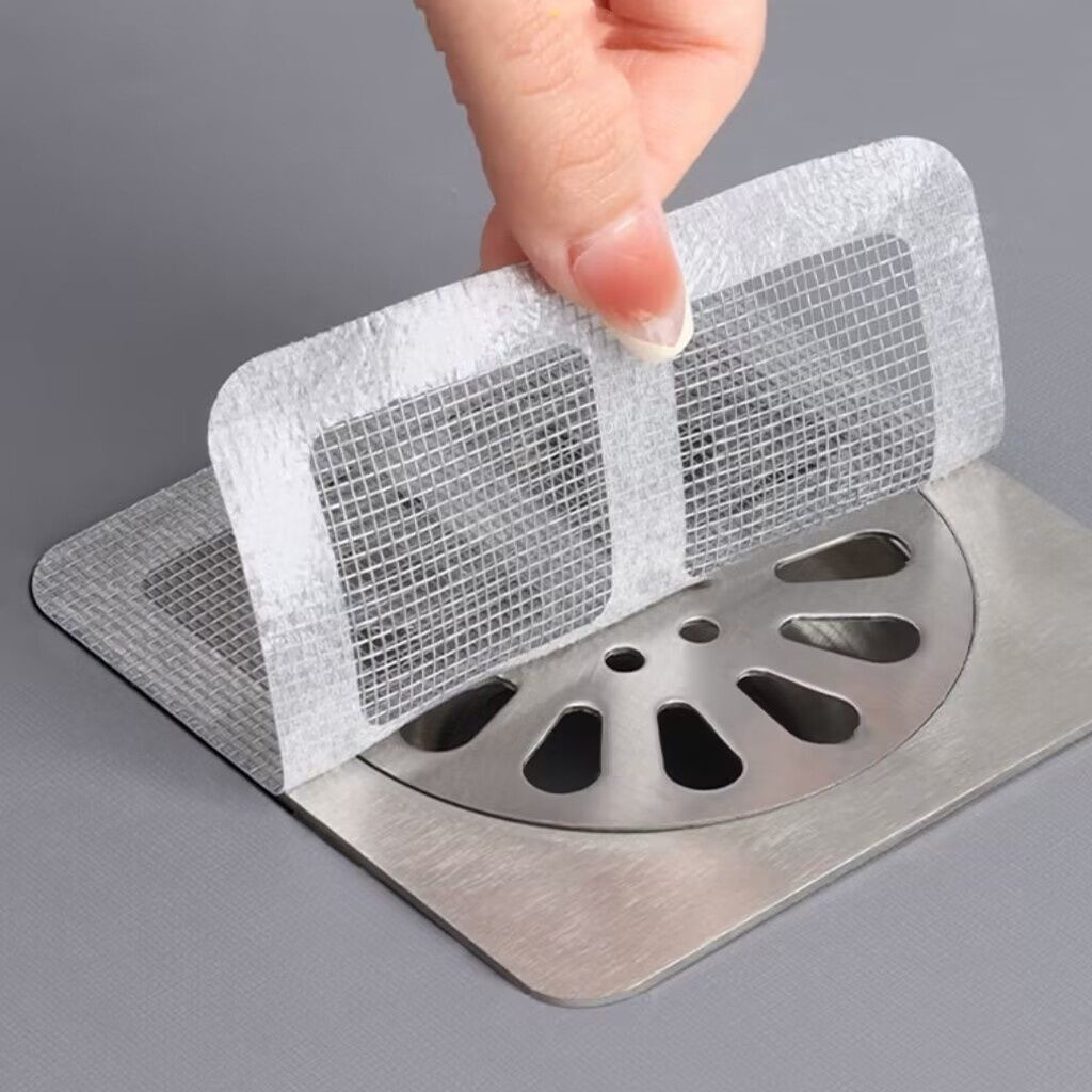 Set 5 Lưới Lọc Rác Tự Dính Chống Tắc Nghẽn Cống Thoát Nước Tiện Dụng 10x10cm