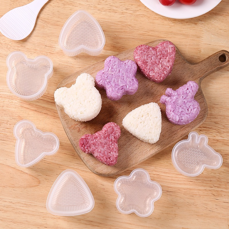 Set 7 Khuôn Ép Cơm Làm Cơm Nắm, Khuôn Tạo Hình Cơm Bento Làm Bánh Cho Bé