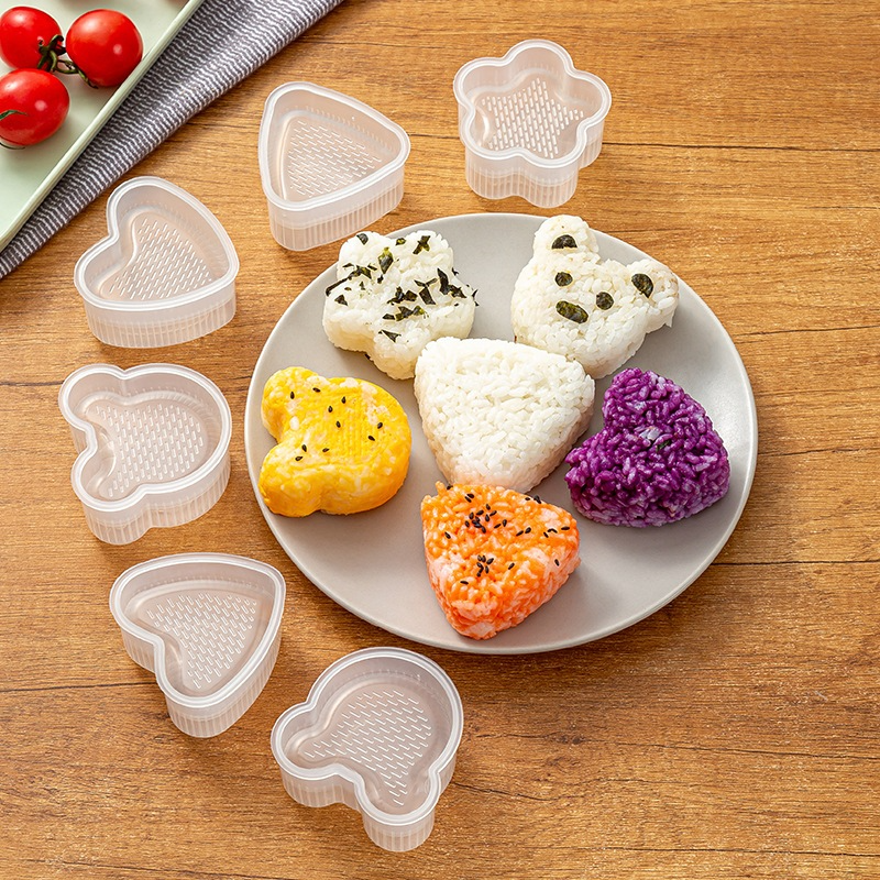 Set 7 Khuôn Ép Cơm Làm Cơm Nắm, Khuôn Tạo Hình Cơm Bento Làm Bánh Cho Bé