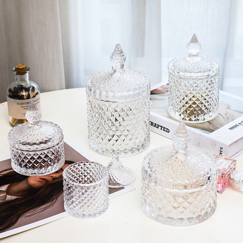 Thố Mứt Thủy Tinh, Hũ Thuỷ tinh đựng bánh kẹo, Lọ thuỷ tinh Đựng nến, gia vị nhà bếp chính hãng DELI (nhiều mẫu)