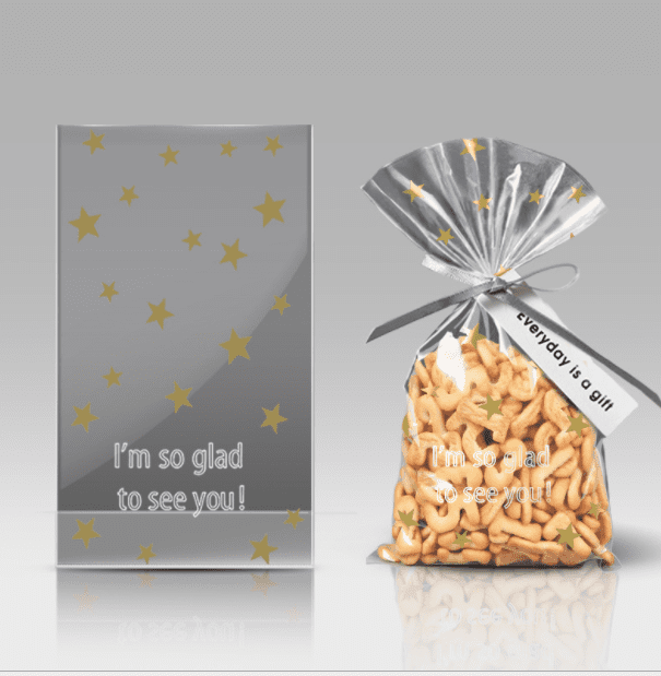 Túi cookie buộc mẫu Im so glad đen 15*25+3 (set5c)
