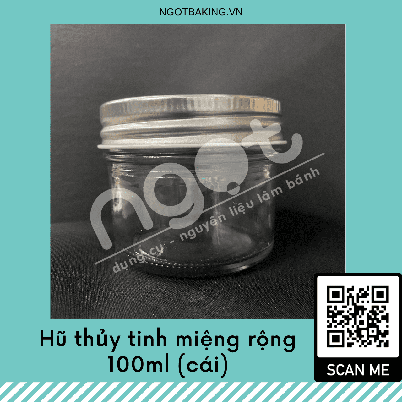 Hũ thủy tinh chưng yến miệng rộng 100ml (cái)