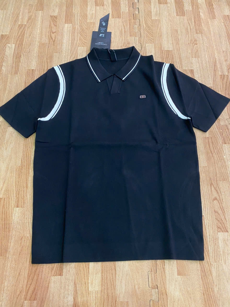 Base Polo | Len đen viền trắng logo chữ B - M