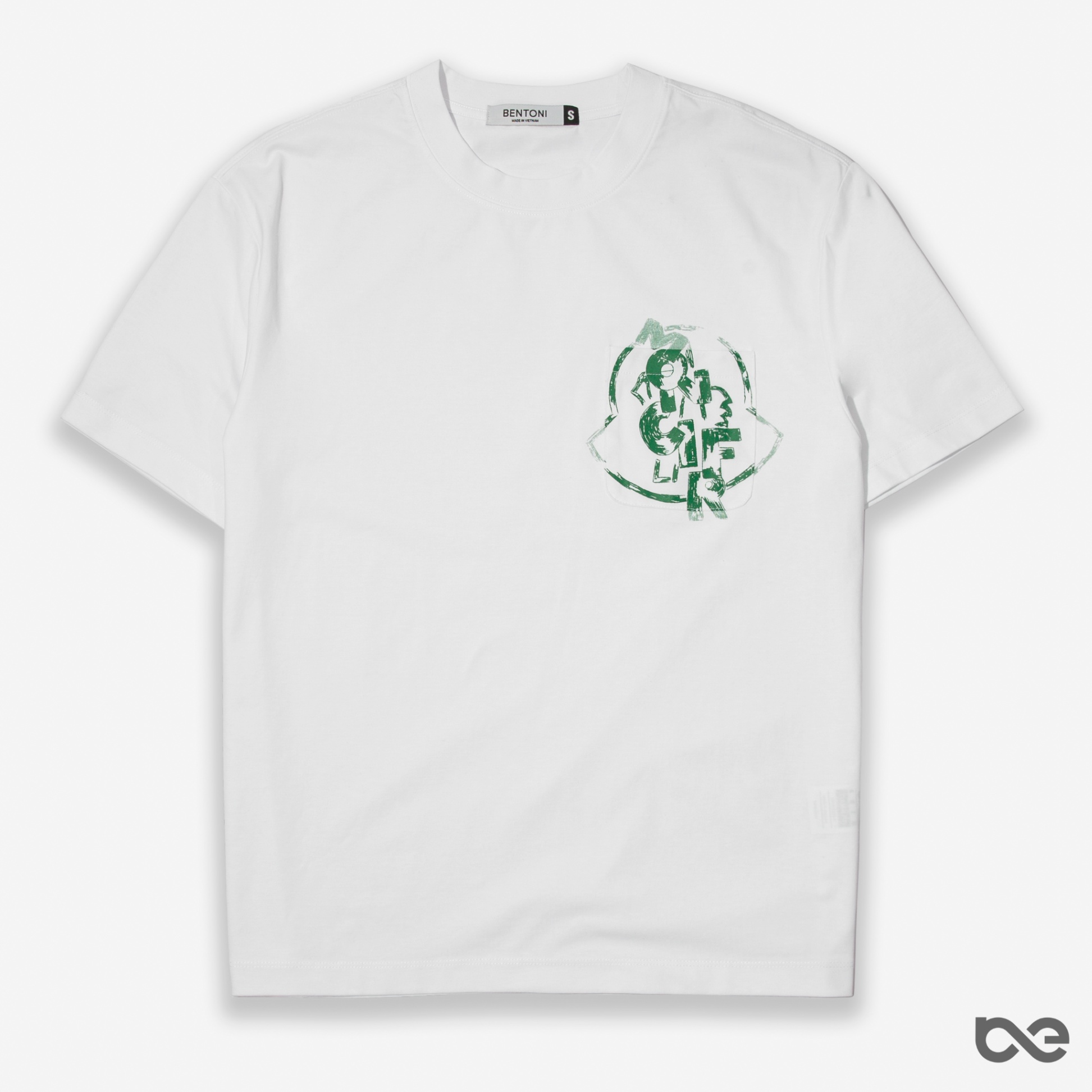 Crypt Tee | Trắng túi họa tiết xanh lá