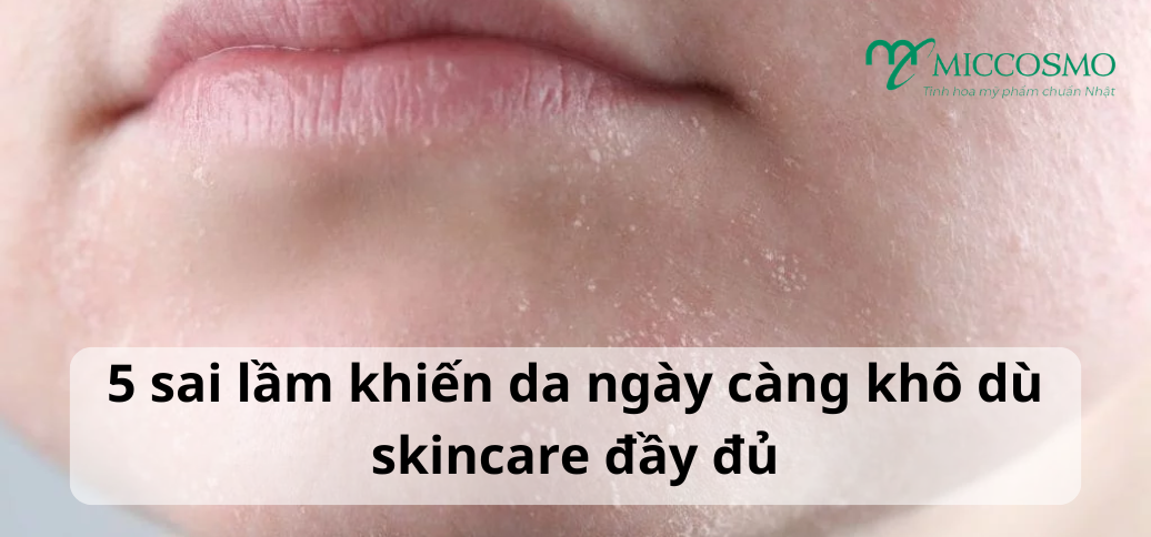5 sai lầm khiến da ngày càng khô dù skincare đầy đủ dù skincare đầy đủ