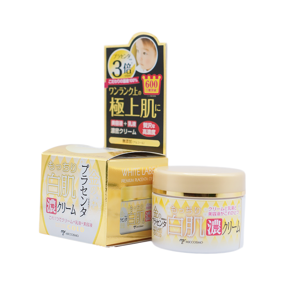 MICCOSMO WHITE LABEL PLACENTA RICH GOLD CREAM 60g - KEM HỖ TRỢ DƯỠNG SÁNG NGỪA LÃO HÓA