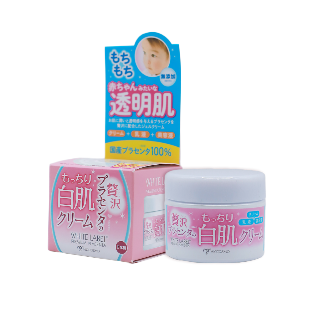 MICCOSMO WHITE LABEL PREMIUM PLACENTA CREAM 60g – KEM DƯỠNG CẤP ẨM, HỖ TRỢ DƯỠNG SÁNG