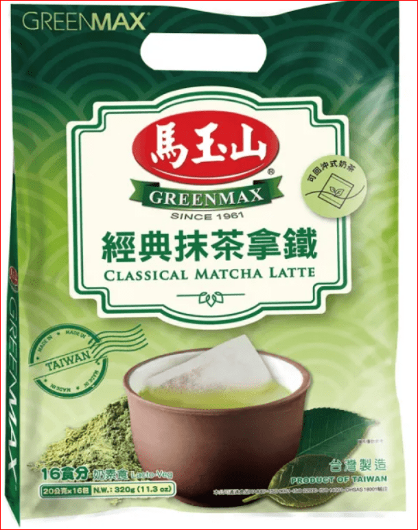 V888 Bột trà xanh latté 馬玉山經典抹茶拿鐵 20g*16包