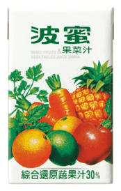 V709 Nươc trai cây Bomy (hộp) 波蜜果菜汁 (鋁箔包) 250ml