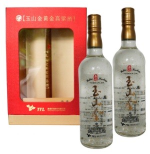 C996 Rượu cao lương golden YUSHAN JIN 玉山金黃金高粱酒禮盒40度 600ml*2