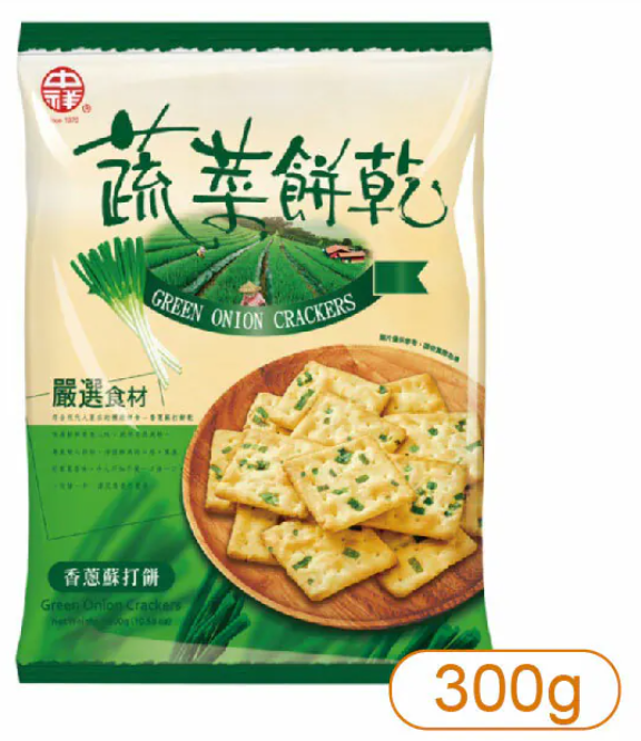 V620 Bánh quy hành lá-túi 自然之顏-香蔥蘇打餅 (袋裝 300g