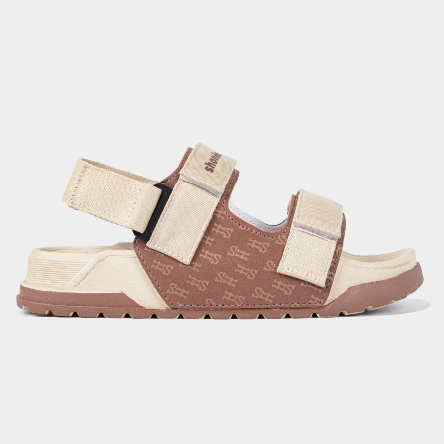PLA2595 Giày Sandal Nam Nữ Shondo Platy 2 Thời Trang, Êm Chân Màu Be Nâu PLA2595 Đế Bằng