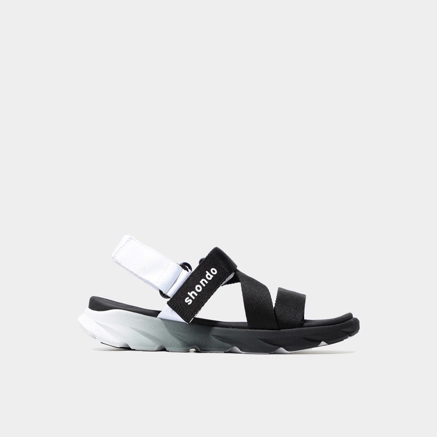 F6S0110 Sandals Shondo nam nữ F6 sport ombre đế 2 màu đen trắng F6S0110 Đế Bằng DéP