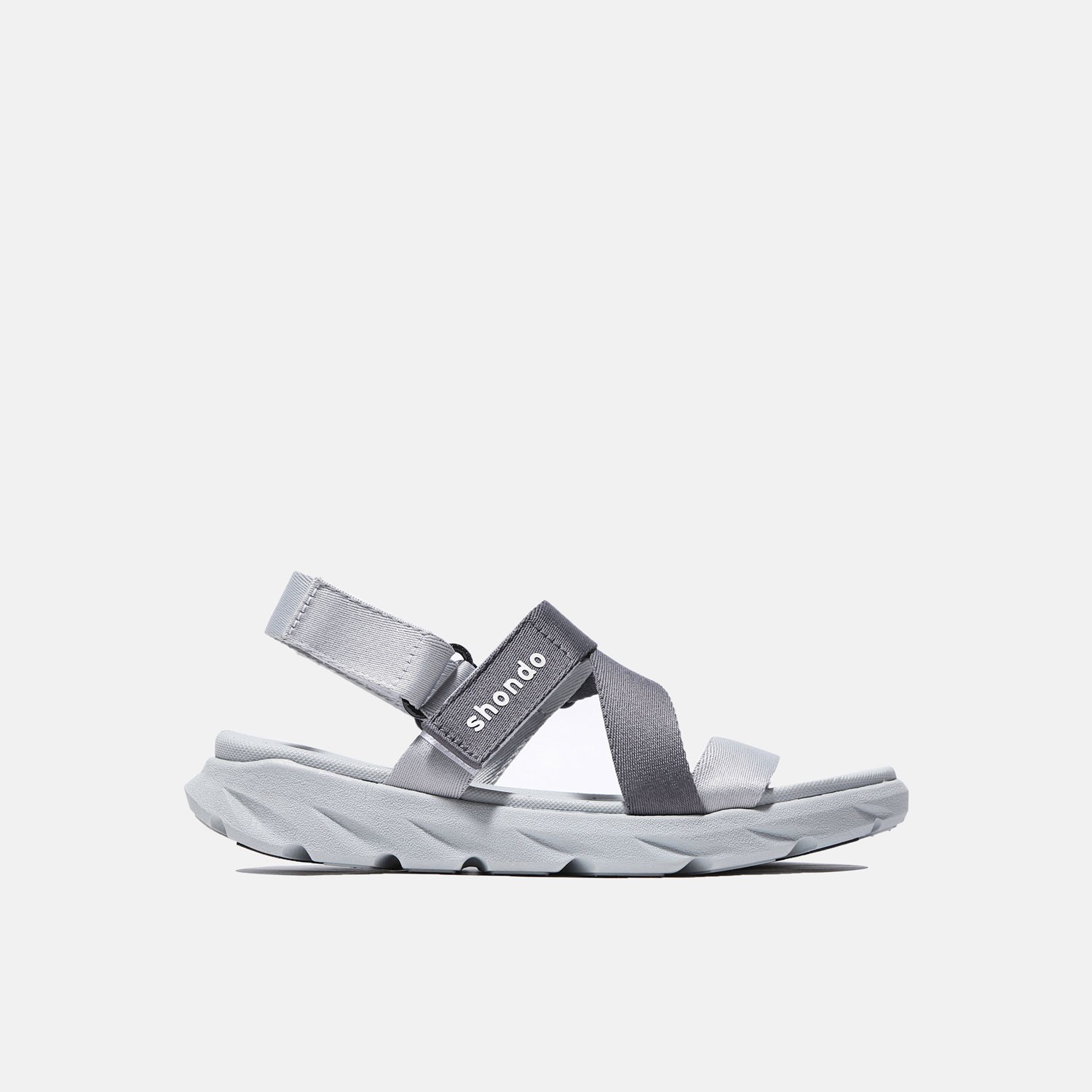 F6S2120 Giày Sandal Shondo nam nữ đế bằng cao 3.5cm xám ombre xám đậm F6S2120