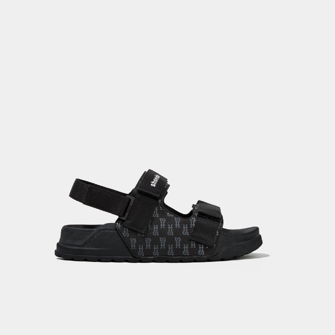 PLA1111 Sandals Shondo nam nữ Platy 2 - Đen PLA1111
