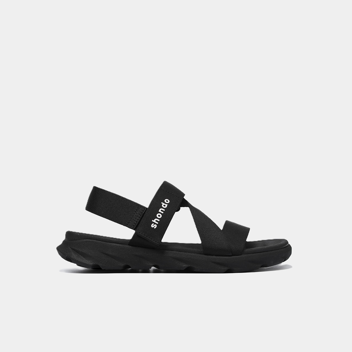 F6S1111 Giày Shondo Sandals Nam Nữ Cao Cấp Unisex Êm Chân Shondo F6 Sport Đen F6S1111 (Quai Liền)