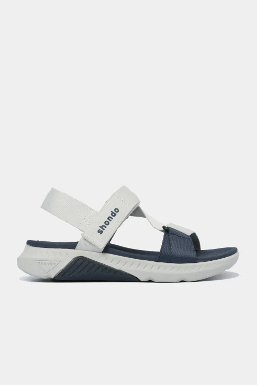 F7R2435 Giày Sandals Nam Nữ Shondo F7 Racing Phối Màu Xám Rêu Xanh Dương