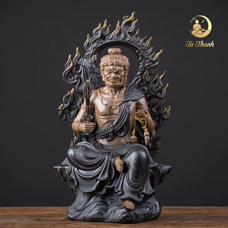 TƯỢNG BẤT ĐỘNG MINH VƯƠNG GỐM TỬ SA CAO CẤP CAO 45CM - PHẬT BẢN MỆNH TUỔI DẬU