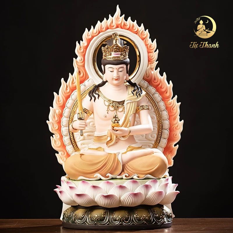 TƯỢNG HƯ KHÔNG TẠNG BỒ TÁT GỐM ĐỨC HÓA CAO CẤP CAO 45CM - PHẬT BẢN MỆNH TUỔI DẦN, SỬU