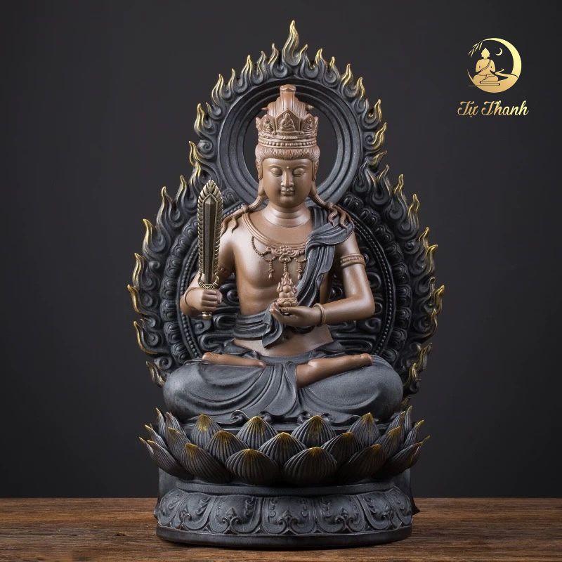TƯỢNG HƯ KHÔNG TẠNG BỒ TÁT GỐM TỬ SA CAO CẤP CAO 45CM - PHẬT BẢN MỆNH TUỔI DẦN, SỬU