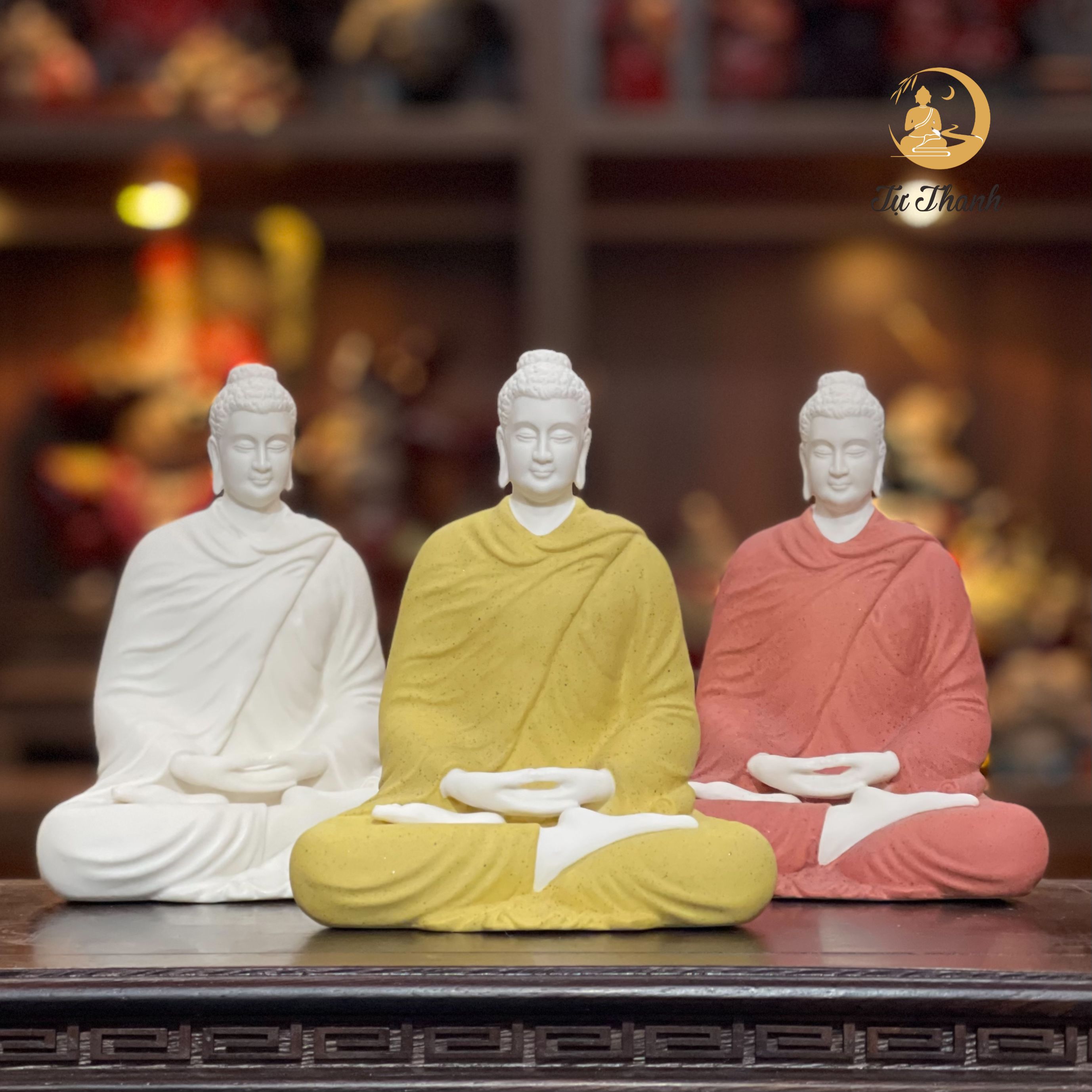 TƯỢNG THÍCH CA MÂU NI MINI MỚI GỐM ĐỨC HÓA CAO CẤP CAO 15CM
